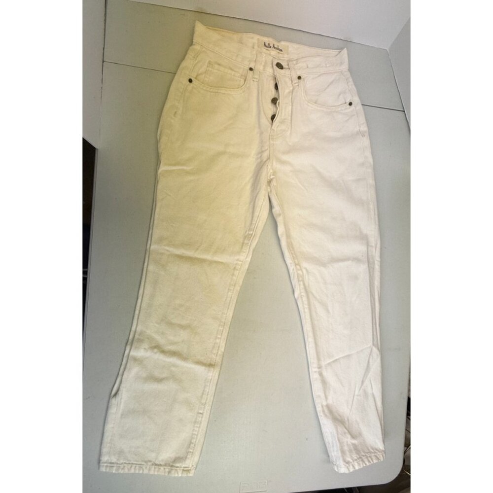 Nelle Atelier Claire Jean Womens 25 Pearl Cream Boyfriend Italian Denim